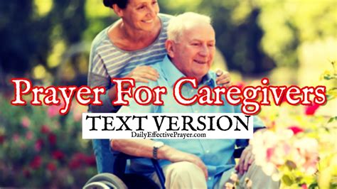 Prayer For Caregivers Caregiver Prayer Text Version No Sound
