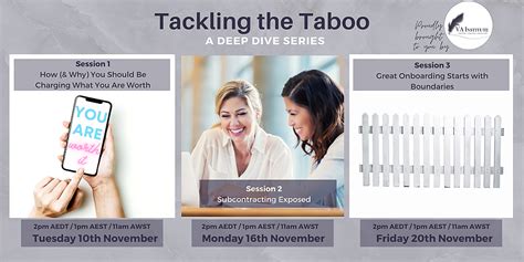 Tackling The Taboo 3 Part Series Hosted Online 10th Of November