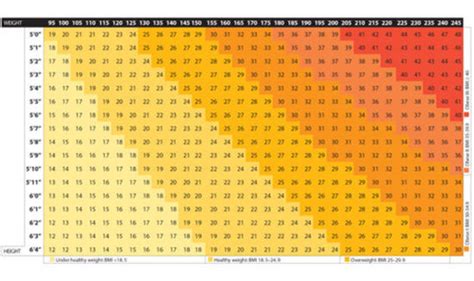 Free Printable Body Mass Index Bmi Charts Calculate Bmi