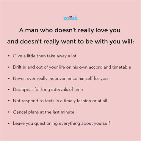 What are signs that a man loves you? When a Man Doesn't Love a Woman: How to Know If He's Just ...