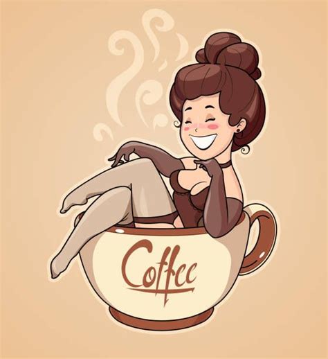 Best Woman Drinking Coffee Illustrations Royalty Free