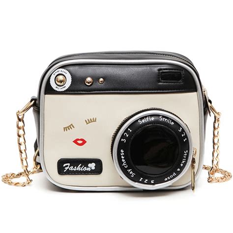 Womens Vintage Camera Shaped Bag Camera Shoulder Bag Womens