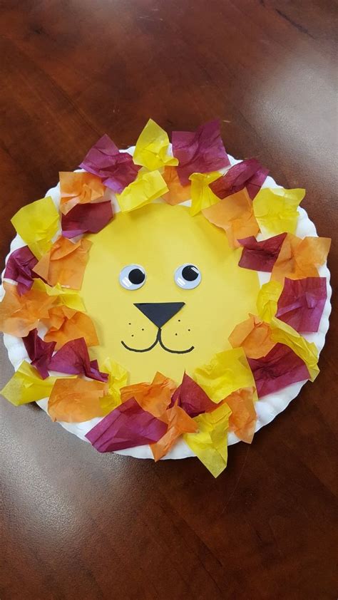 Paper Plate Lion With Tissue Paper Mane Animal Crafts For Kids Lion