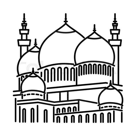 Mosque Line Icon Outline Vector Sign Stock Vector Colourbox