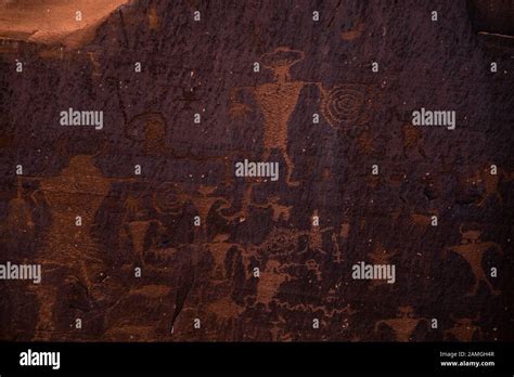 Native American Petroglyphs Outside Moab Utah Usa Stock Photo Alamy