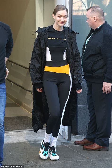 Gigi Hadid Is Spotted In Nyc In Head To Toe Reebok After Flaunting Her Midsection In The
