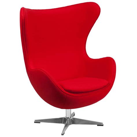 Flash Furniture Red Wool Fabric Egg Chair With Tilt Lock Mechanism Zb14