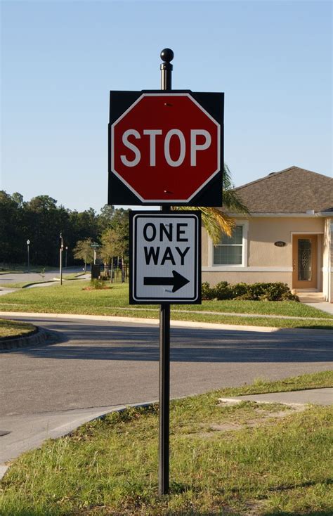 Stop Sign One Way Sign Pole Principles Of Design Signage System
