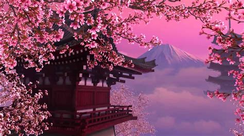 Japanese Cherry Blossom Art Wallpapers Top Free Japanese Cherry