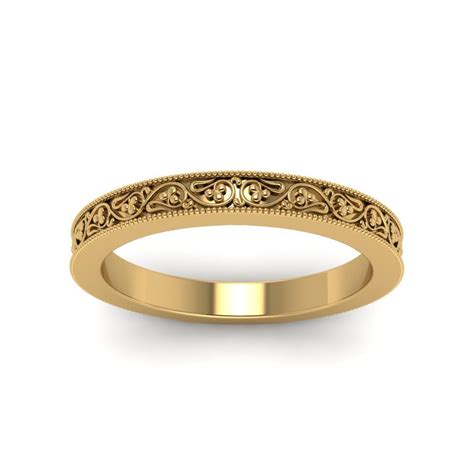 Filigree Antique Wedding Band In 14k Yellow Gold In 2021 Antique