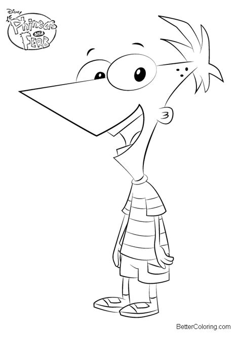 characters featured on bettercoloring.com are the property of their respective owners. Phineas and Ferb Coloring Pages Phineas Flynn - Free ...