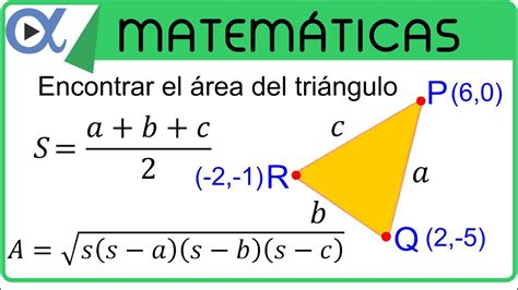 Encontrar el área del triángulo PQR usando la fórmula de semiperímetro