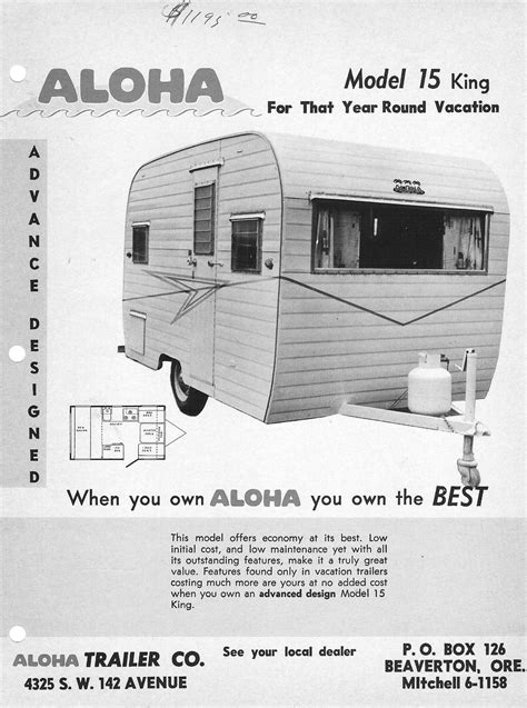 Vintage Aloha Travel Trailer Ad Aloha Travel Vintage Trailers