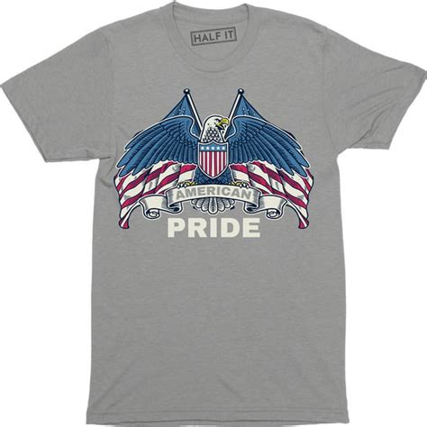 Half It Usa American Pride Flag Freedom Bald Eagle Mens T Tee Shirt