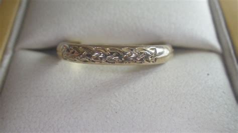 Cymru Metal Welsh Gold Celtic Wedding Band Ring £175 Celtic Wedding