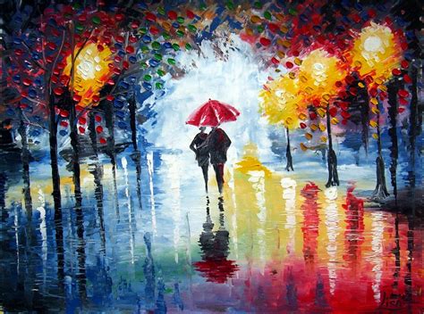 Rain Oil Painting Oil Painting Nature Painting Art Projects