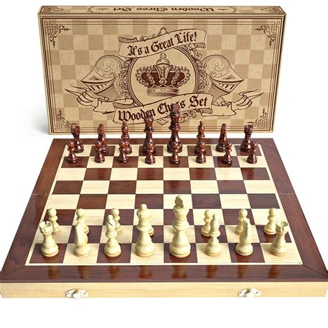 Agreatlife Wooden Chess Set Universal Standard Wooden Chess Board Game