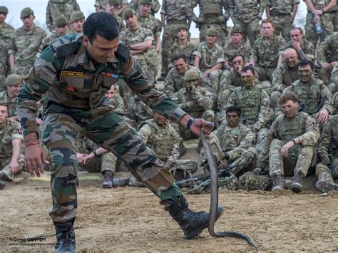 Indian Army Soldiers Shows Snake Handling Skills To British Army