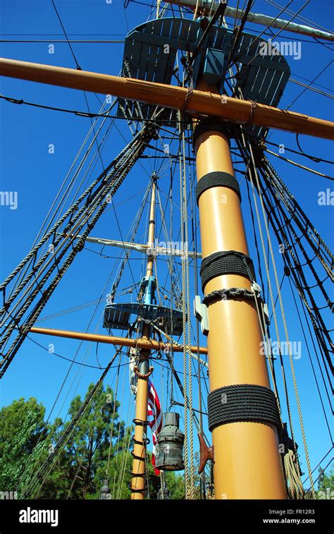 An Image Of A Sailing Ships Masts Stock Photo Alamy