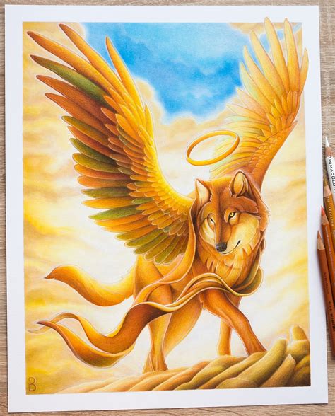 Drawing Wolf Angel Winged Wolf Art Artofit