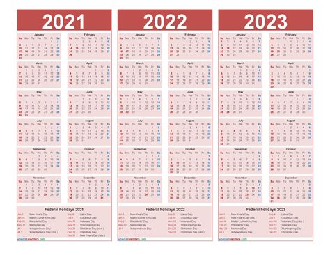 2021 2023 Calendars Printable Free Month Calendar Printable