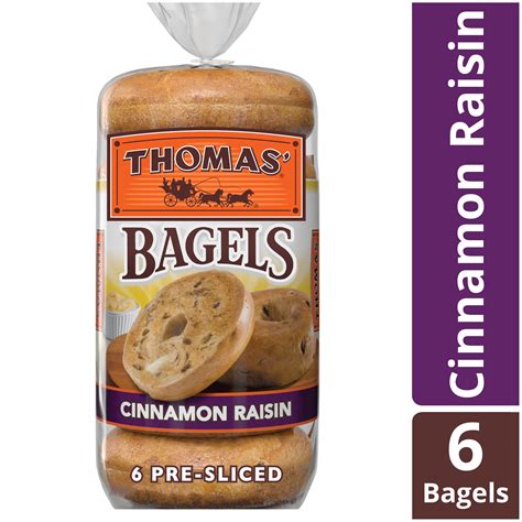 Thomas Cinnamon Raisin Pre Sliced Bagels 6 Count