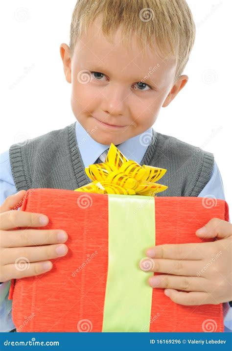 Boy Holding Present Box Royalty Free Stock Image Image 16169296