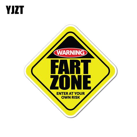 Yjzt 12cm12cm Funny Warning Fart Zone Enter At Your Own Risk Car