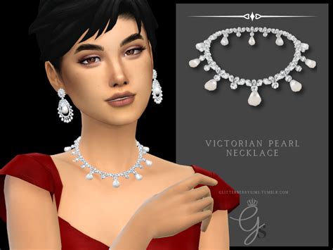 Glitterberrysims Custom Content — Victorian Pearl Necklace A Matching