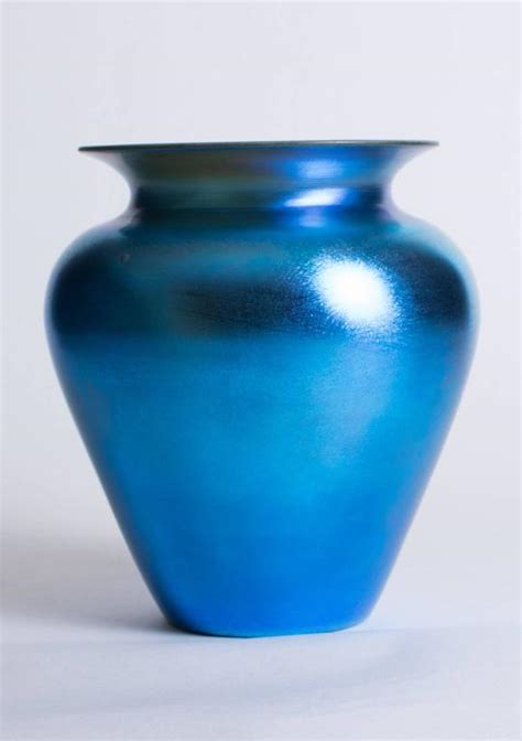 Durand Blue Iridescent Vase For Sale At 1stdibs