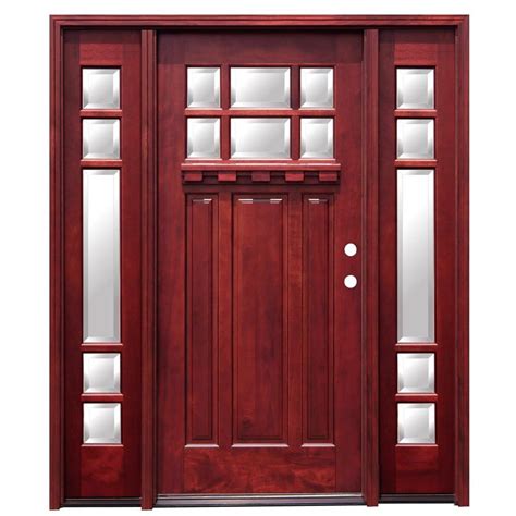 Pacific Entries 68 In X 80 In Craftsman 6 Lite Wood Prehung Front