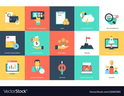Project Management Icons Pack Royalty Free Vector Image