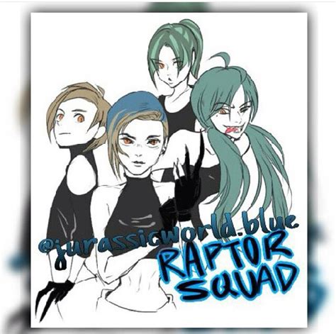 Jw The Raptor Squad As Humans The Blue Hair Is Blue The Brown Is Delta