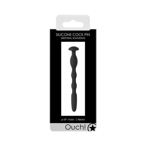 Ouch Urethral Sounding Silicone Cock Pin Black 11 Mm