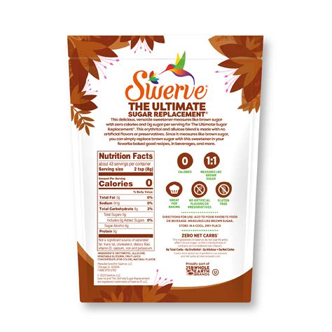 Swerve Ultimate Sugar Replacement Sweetener Brown Sugar Substitute