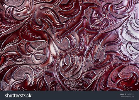 Carved Tooled Leather Background Stock Photo Edit Now 376577131
