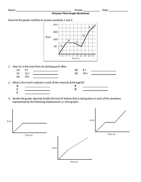 Time graphs to interpret the fa graphing calculating velocity from a distance vs time graph distance time graphs graphing naming chemical compounds distance vs time graphs worksheet with answers pdf. Motion Graphs Worksheet 6th Grade | Printable Worksheets ...
