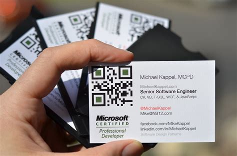 Add all the important info about your company to the card: Software Developer Business Cards | Microsoft Certified ...