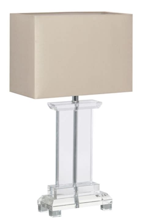 Small Rectangular Glass Table Lamp And Shade Imperial Lighting