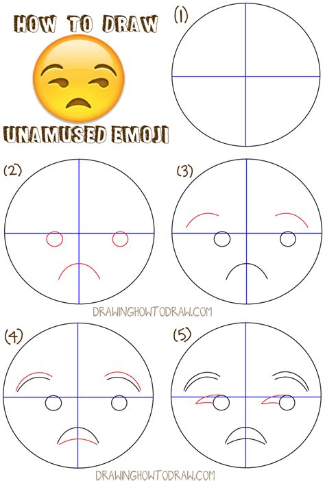 How To Draw Unamused Emoji Face Or Meh Face With Easy Drawing Tutorial