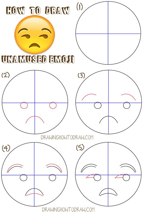 How To Draw Unamused Emoji Face Or Meh Face With Easy