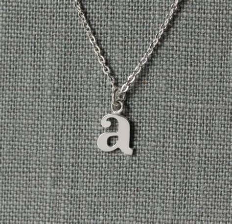 Lower Case Initial Necklace Sterling Silver Lowercase Etsy