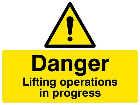 Danger Lifting Operations In Progress Sign 600x450mm Plastic Ssp Direct