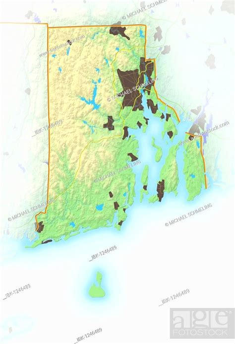 Rhode Island Shaded Relief Map Usa Stock Photo Picture And Royalty