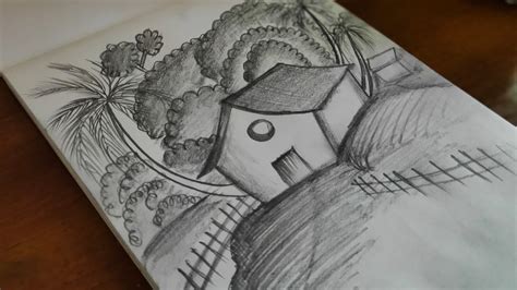 Easy Pencil Shading Scenery Drawing For Kidslandscape Scenery Drawing