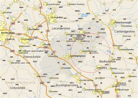 Rushden Map Street And Road Maps Of Northamptonshire England Uk