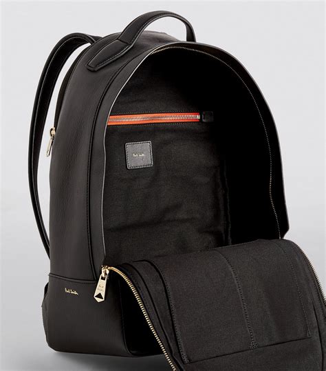 Paul Smith Black Leather Signature Stripe Backpack Harrods Uk