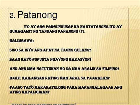 Halimbawa Ng Pautos Na Pangungusap Natasya Halimbawa Story