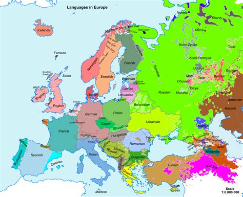 Free collection of 30+ printable europe map with countries labeled. File:Simplified Languages of Europe map.svg - Wikimedia Commons