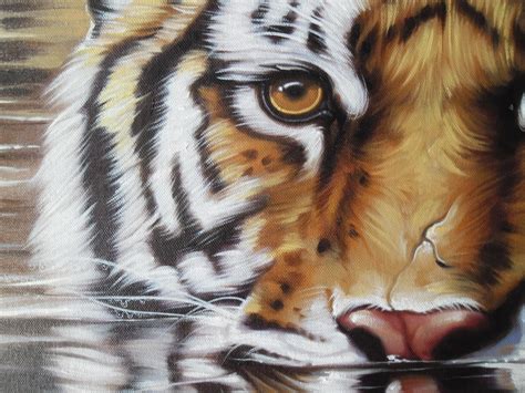 Peinture à lhuile de peinture de tigre sur toile 90X120 cm Etsy